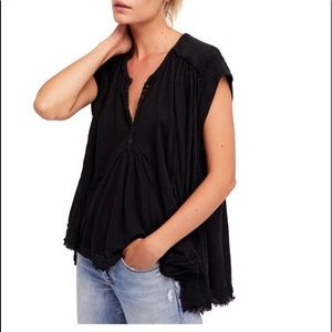 Free People Aster Henley Oversized Top Medium M